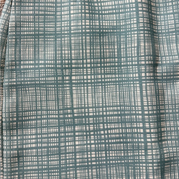 Tory Burch “79720” Jacquard Pencil Skirt → Teal/Ivory Grid Size 6 - Picture 5 of 14